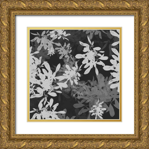 Foliage Dark 2 Gold Ornate Wood Framed Art Print with Double Matting by Hogan, Melody