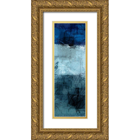 Flaring Indigos 1 Gold Ornate Wood Framed Art Print with Double Matting by Prime, Marcus