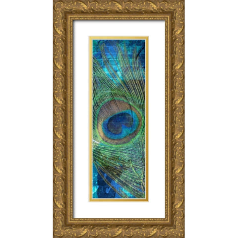 Urban Peacock 1 Gold Ornate Wood Framed Art Print with Double Matting by Prime, Marcus