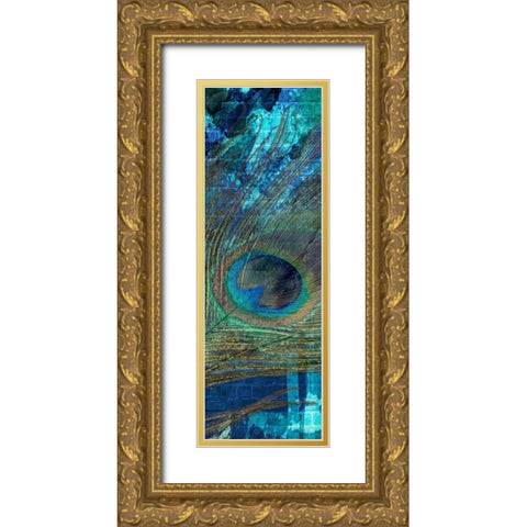 Urban Peacock 3 Gold Ornate Wood Framed Art Print with Double Matting by Prime, Marcus