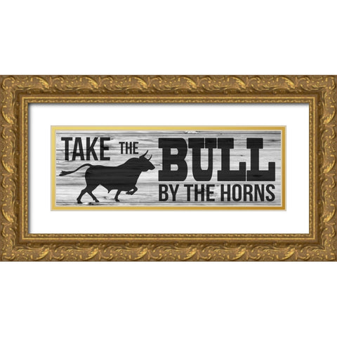 Bull Horns Gold Ornate Wood Framed Art Print with Double Matting by Prime, Marcus