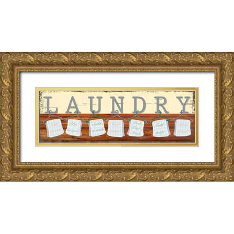 Laundry Day Gold Ornate Wood Framed Art Print with Double Matting by Prime, Marcus