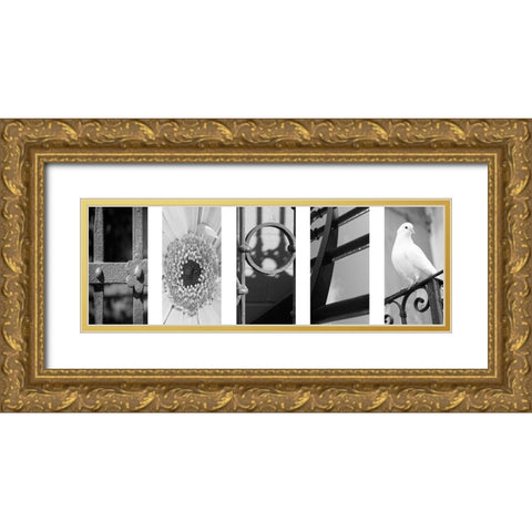 Hope Collage 1 Gold Ornate Wood Framed Art Print with Double Matting by Prime, Marcus