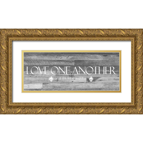 Love All BW Gold Ornate Wood Framed Art Print with Double Matting by Prime, Marcus