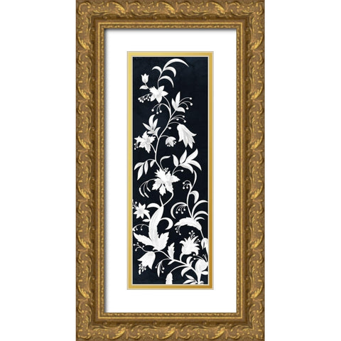 Reaching Floral Vines 1 Gold Ornate Wood Framed Art Print with Double Matting by Prime, Marcus
