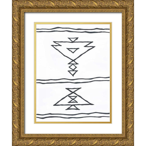 Angular Tapestry 1 Gold Ornate Wood Framed Art Print with Double Matting by Prime, Marcus