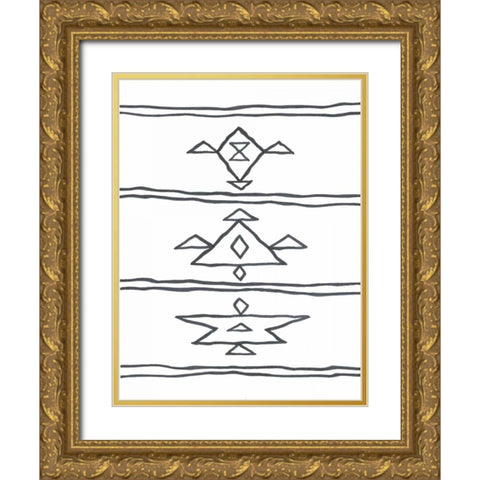 Angular Tapestry 4 Gold Ornate Wood Framed Art Print with Double Matting by Prime, Marcus
