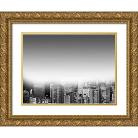 Misty City 1 Gold Ornate Wood Framed Art Print with Double Matting by Prime, Marcus