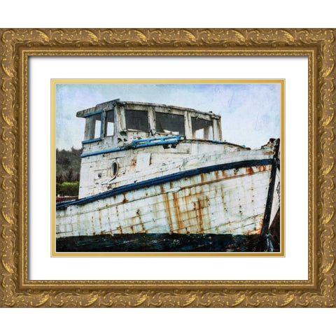 Gone Fishing Gold Ornate Wood Framed Art Print with Double Matting by Prime, Marcus