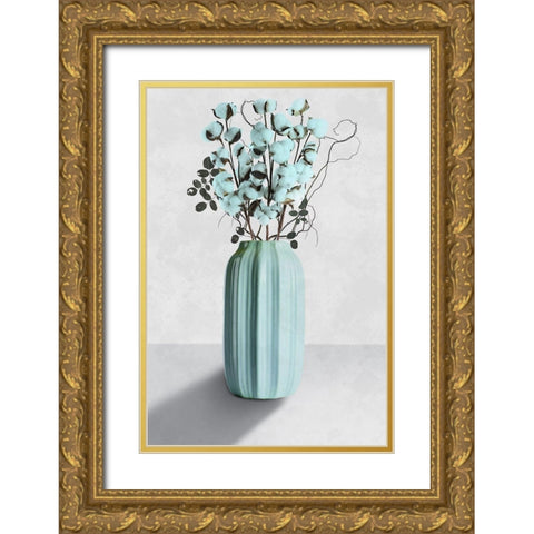 Cotton Bouquet 1 Gold Ornate Wood Framed Art Print with Double Matting by Prime, Marcus