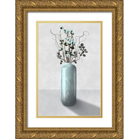 Cotton Bouquet 2 Gold Ornate Wood Framed Art Print with Double Matting by Prime, Marcus