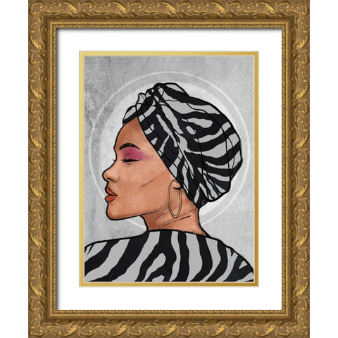 Safari Princess 1 Gold Ornate Wood Framed Art Print with Double Matting by Prime, Marcus
