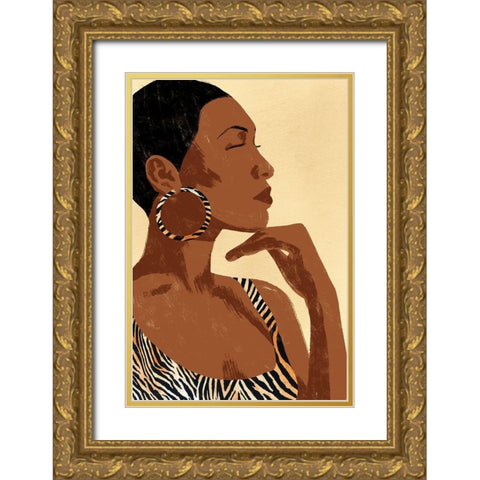 Fierce Tiger 1 Gold Ornate Wood Framed Art Print with Double Matting by Prime, Marcus