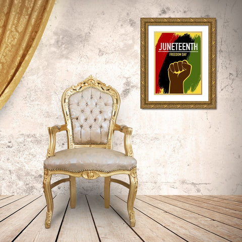 Juneteenth Gold Ornate Wood Framed Art Print with Double Matting by Prime, Marcus