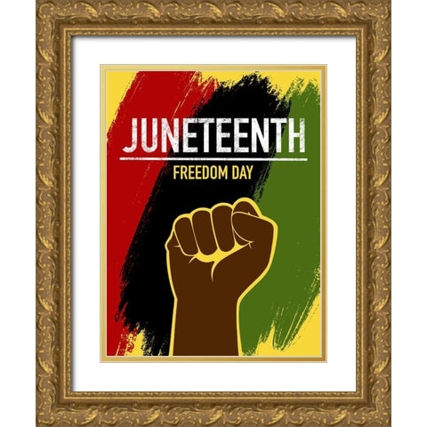 Juneteenth Gold Ornate Wood Framed Art Print with Double Matting by Prime, Marcus