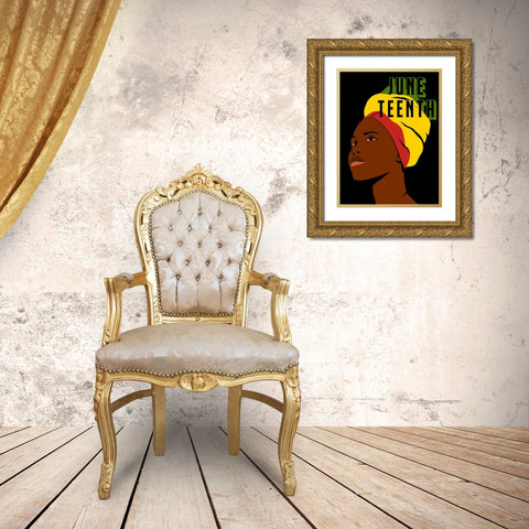 Juneteenth Beauty Gold Ornate Wood Framed Art Print with Double Matting by Prime, Marcus