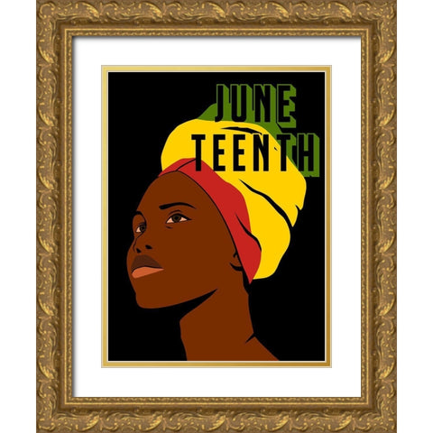 Juneteenth Beauty Gold Ornate Wood Framed Art Print with Double Matting by Prime, Marcus
