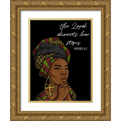 Directing Steps Gold Ornate Wood Framed Art Print with Double Matting by Prime, Marcus