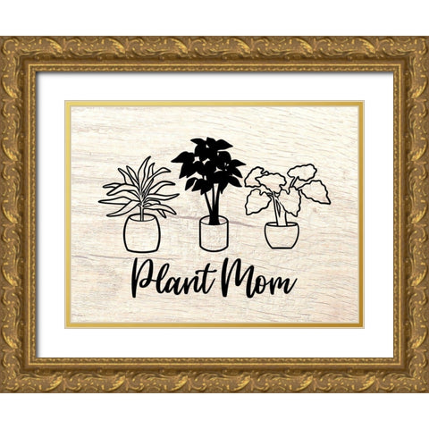 Plant Mom Illustration 2 Gold Ornate Wood Framed Art Print with Double Matting by Prime, Marcus
