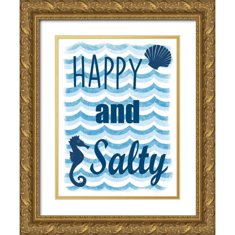 Happy And Salty Gold Ornate Wood Framed Art Print with Double Matting by Prime, Marcus