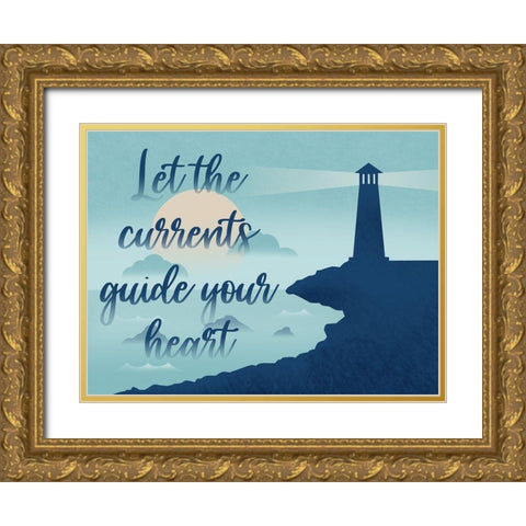 Current Guide Gold Ornate Wood Framed Art Print with Double Matting by Prime, Marcus