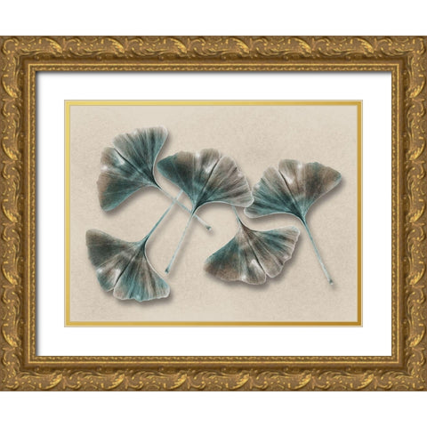 Aged Brass Ginkos 1 Gold Ornate Wood Framed Art Print with Double Matting by Prime, Marcus