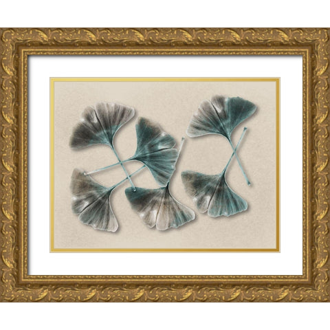 Aged Brass Ginkos 2 Gold Ornate Wood Framed Art Print with Double Matting by Prime, Marcus
