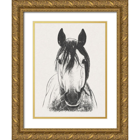 Daring Stallion Gold Ornate Wood Framed Art Print with Double Matting by Prime, Marcus