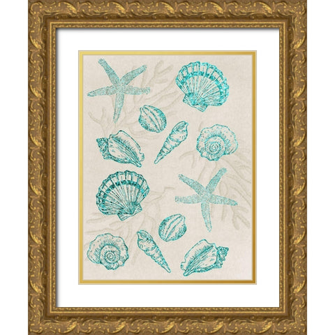 Sea Floor Bunch Gold Ornate Wood Framed Art Print with Double Matting by Prime, Marcus