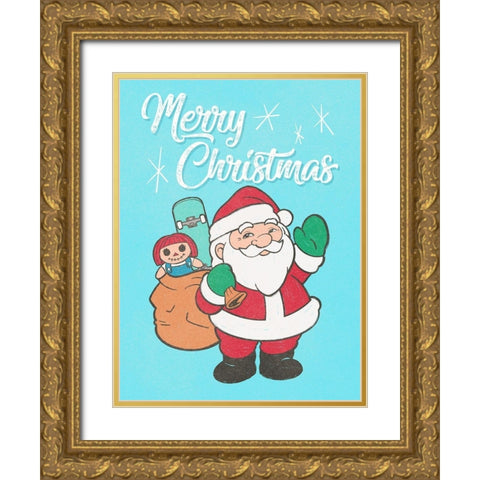 Vintage Christmas Gold Ornate Wood Framed Art Print with Double Matting by Prime, Marcus