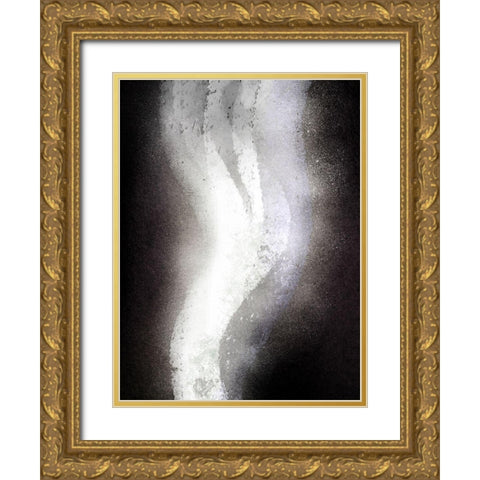 Declining Abstraction Gold Ornate Wood Framed Art Print with Double Matting by Prime, Marcus