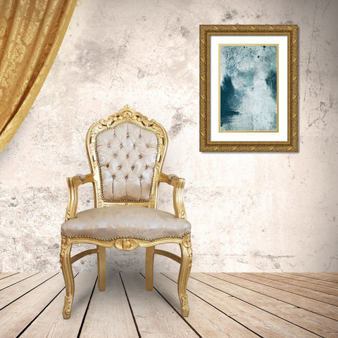 Azure Ancient Rubble 1 Gold Ornate Wood Framed Art Print with Double Matting by Prime, Marcus