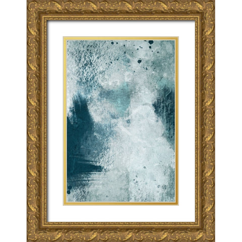 Azure Ancient Rubble 1 Gold Ornate Wood Framed Art Print with Double Matting by Prime, Marcus