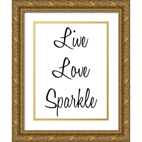 Love Sparkle Gold Ornate Wood Framed Art Print with Double Matting by Prime, Marcus