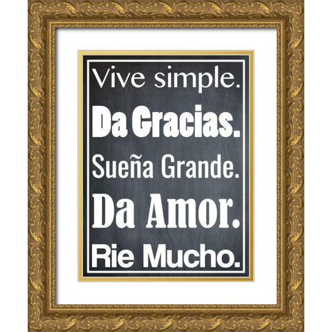 Vive Simple 1 Gold Ornate Wood Framed Art Print with Double Matting by Prime, Marcus