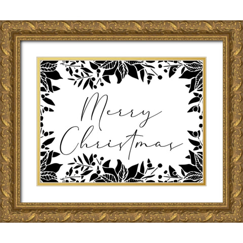 Classic Christmas Gold Ornate Wood Framed Art Print with Double Matting by Prime, Marcus