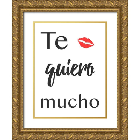 Te Quiero Gold Ornate Wood Framed Art Print with Double Matting by Prime, Marcus