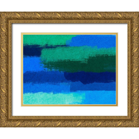Vibrant Smears Gold Ornate Wood Framed Art Print with Double Matting by Prime, Marcus