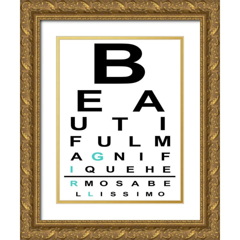 Beauty Chart Gold Ornate Wood Framed Art Print with Double Matting by Prime, Marcus