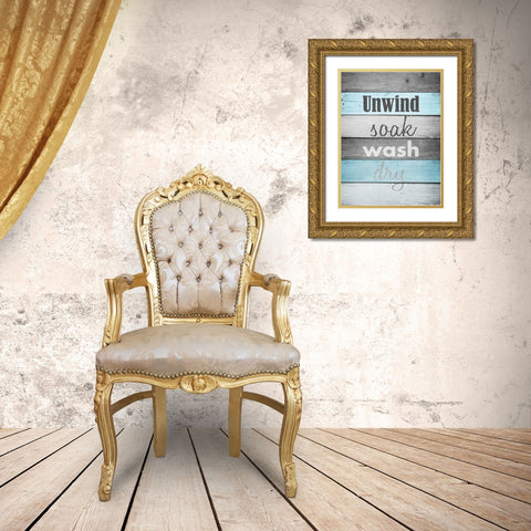 Tub Time 2 Gold Ornate Wood Framed Art Print with Double Matting by Prime, Marcus