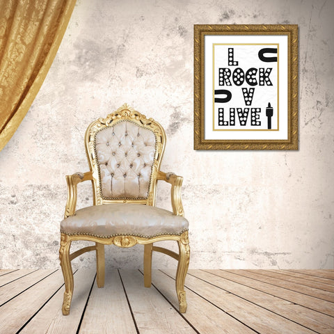 Rock Love Gold Ornate Wood Framed Art Print with Double Matting by Prime, Marcus