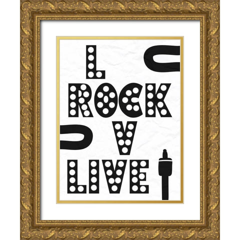 Rock Love Gold Ornate Wood Framed Art Print with Double Matting by Prime, Marcus