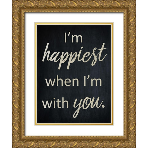 Happiest Life Gold Ornate Wood Framed Art Print with Double Matting by Prime, Marcus