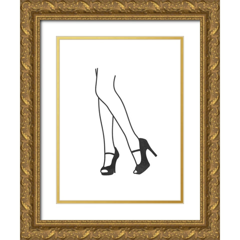 Glamorous Heels 1 Gold Ornate Wood Framed Art Print with Double Matting by Prime, Marcus