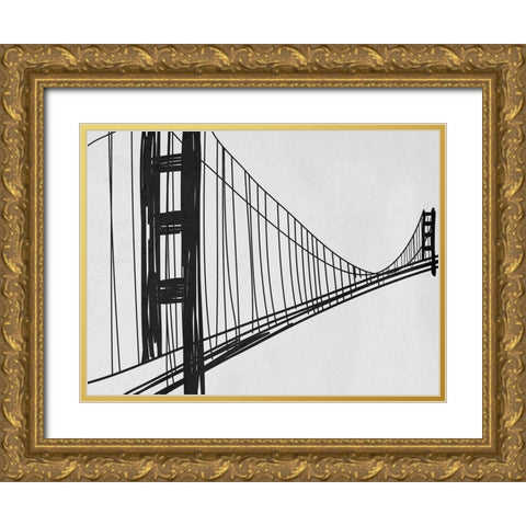 Bridge Heights Gold Ornate Wood Framed Art Print with Double Matting by Prime, Marcus