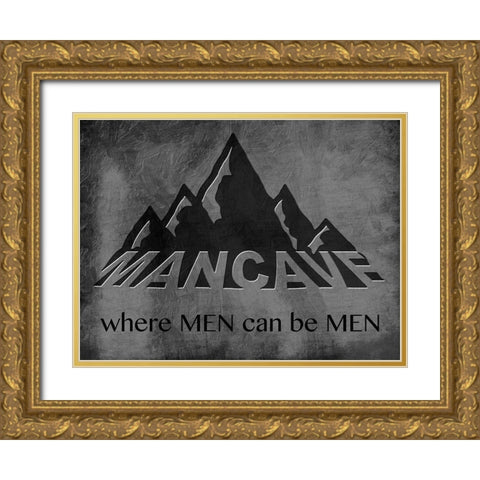 Manly Mancave Gold Ornate Wood Framed Art Print with Double Matting by Prime, Marcus