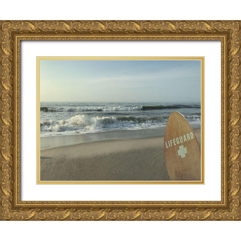 Lifeguard Watch Gold Ornate Wood Framed Art Print with Double Matting by Prime, Marcus