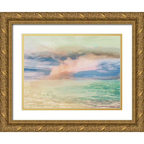 Beach Abstract 1 Gold Ornate Wood Framed Art Print with Double Matting by Prime, Marcus