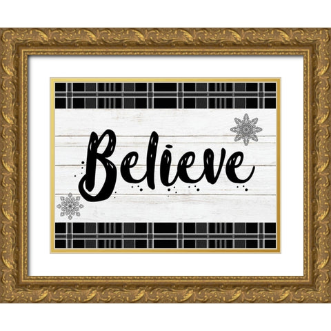Vintage Believe 1 Gold Ornate Wood Framed Art Print with Double Matting by Prime, Marcus