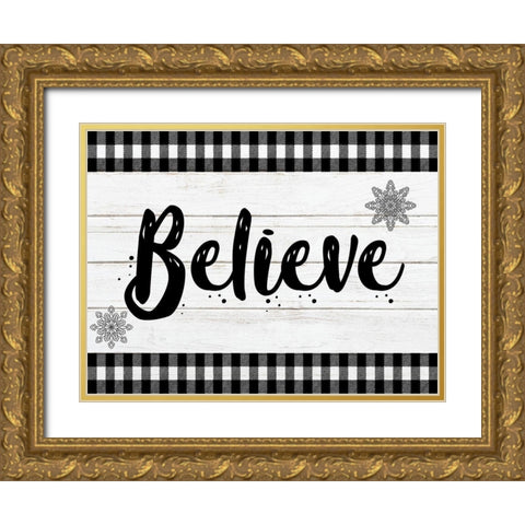 Vintage Believe 1 Gold Ornate Wood Framed Art Print with Double Matting by Prime, Marcus